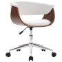 Swivel dining chair curved wood white synthetic leather by , dining chairs - Ref: Foro24-287398, Price: 148,53 €, Discount: %