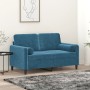 2-Sitzer-Sofa mit blauen Samtkissen 120 cm von , Sofas - Ref: Foro24-3200880, Preis: 232,99 €, Rabatt: %