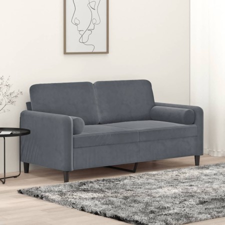 2-seater sofa with dark gray velvet cushions 140 cm by , Sofas - Ref: Foro24-3200882, Price: 226,48 €, Discount: %