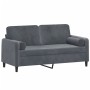 2-seater sofa with dark gray velvet cushions 140 cm by , Sofas - Ref: Foro24-3200882, Price: 226,48 €, Discount: %