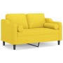 2-seater sofa with light yellow fabric cushions 120 cm by , Sofas - Ref: Foro24-3200842, Price: 219,19 €, Discount: %