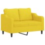 2-seater sofa with light yellow fabric cushions 120 cm by , Sofas - Ref: Foro24-3200842, Price: 219,19 €, Discount: %