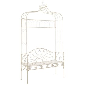 Banco de jardín metal blanco envejecido 122 cm de vidaXL, Bancos de jardín - Ref: Foro24-45434, Precio: 194,99 €, Descuento: %