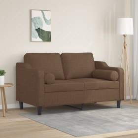 2-seater sofa with brown fabric cushions 120 cm by , Sofas - Ref: Foro24-3200840, Price: 249,99 €, Discount: %