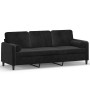 Sofá de 3 plazas con cojines terciopelo negro 180 cm de , Sofás - Ref: Foro24-3200896, Precio: 317,76 €, Descuento: %