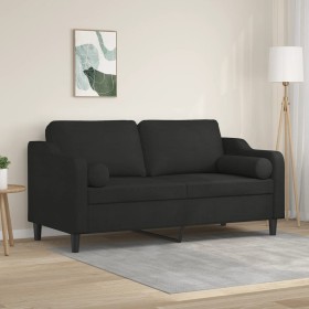 2-seater sofa with black fabric cushions 140 cm by , Sofas - Ref: Foro24-3200849, Price: 248,99 €, Discount: %