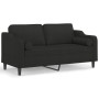 2-seater sofa with black fabric cushions 140 cm by , Sofas - Ref: Foro24-3200849, Price: 266,13 €, Discount: %