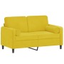 Sofá de 2 plazas con cojines terciopelo amarillo 120 cm de , Sofás - Ref: Foro24-3200877, Precio: 243,31 €, Descuento: %