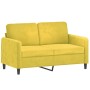 Sofá de 2 plazas con cojines terciopelo amarillo 120 cm de , Sofás - Ref: Foro24-3200877, Precio: 243,31 €, Descuento: %