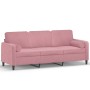 Sofá de 3 plazas con cojines terciopelo rosa 180 cm de , Sofás - Ref: Foro24-3200894, Precio: 315,40 €, Descuento: %