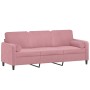 Sofá de 3 plazas con cojines terciopelo rosa 180 cm de , Sofás - Ref: Foro24-3200894, Precio: 315,40 €, Descuento: %