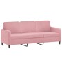 3-seater sofa with pink velvet cushions 180 cm by , Sofas - Ref: Foro24-3200894, Price: 315,13 €, Discount: %