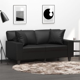 2-seater sofa with black synthetic leather cushions 120 cm by , Sofas - Ref: Foro24-3200861, Price: 258,81 €, Discount: %