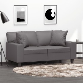 2-seater sofa with gray synthetic leather cushions 120 cm by , Sofas - Ref: Foro24-3200863, Price: 260,43 €, Discount: %