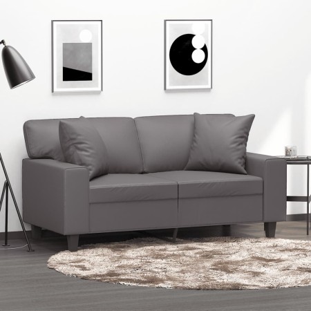 2-Sitzer-Sofa mit grauen Kunstlederkissen 120 cm von , Sofas - Ref: Foro24-3200863, Preis: 260,43 €, Rabatt: %