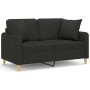 2-Sitzer-Sofa mit schwarzen Stoffkissen 120 cm von , Sofas - Ref: Foro24-3200905, Preis: 233,28 €, Rabatt: %