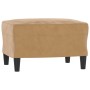 Brown velvet armchair with stool 60 cm by , Sofas - Ref: Foro24-3201052, Price: 193,14 €, Discount: %