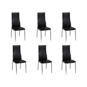 Sillas de comedor 6 unidades cuero sintético negro de , Sillas de comedor - Ref: Foro24-160257, Precio: 313,64 €, Descuento: %