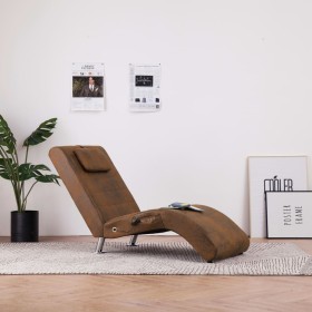 Massage couch with brown artificial suede leather pillow by , Daybeds - Ref: Foro24-281289, Price: 210,99 €, Discount: %