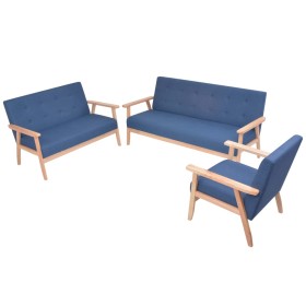 Blaue 3-teilige Sofagarnitur aus Stoff von , Sofas - Ref: Foro24-274915, Preis: 584,43 €, Rabatt: %