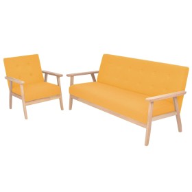 Yellow 2-Piece Fabric Sofa Set by , Sofas - Ref: Foro24-274917, Price: 388,99 €, Discount: %