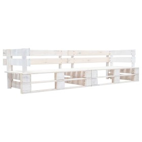 2-seater white wooden pallet garden sofa by , garden benches - Ref: Foro24-277383, Price: 141,99 €, Discount: %