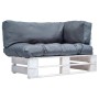 Garden sofa made of pallets with gray pine wood cushions by , Outdoor sofas - Ref: Foro24-277381, Price: 135,23 €, Discount: %