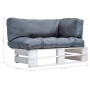 Garden sofa made of pallets with gray pine wood cushions by , Outdoor sofas - Ref: Foro24-277381, Price: 135,23 €, Discount: %