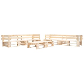 Garden pallet furniture set 6 pieces natural wood by , Garden sets - Ref: Foro24-277502, Price: 350,04 €, Discount: %