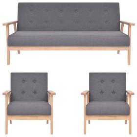 3-teilige Sofagarnitur aus dunkelgrauem Stoff von , Sofas - Ref: Foro24-279145, Preis: 535,98 €, Rabatt: %