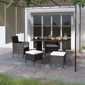 Garden chair and stool set 4 pieces black PE rattan by , Garden chairs - Ref: Foro24-310610, Price: 198,09 €, Discount: %