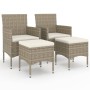 Garden chair and stool set 4 pieces beige PE rattan by , Garden chairs - Ref: Foro24-310612, Price: 203,98 €, Discount: %