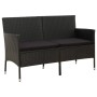 3-Sitzer-Gartensofa mit schwarzen synthetischen Rattankissen von , Outdoor-Sofas - Ref: Foro24-318494, Preis: 167,11 €, Rabat...