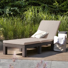 Keter Lounger with cushion Daytona brown by , Loungers - Ref: Foro24-441307, Price: 172,99 €, Discount: %