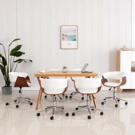 Swivel dining chairs 6 pcs white synthetic leather by , dining chairs - Ref: Foro24-3054877, Price: 1,00 €, Discount: %