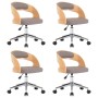 Swivel dining chairs 4 pcs curved wood gray taupe fabric by , dining chairs - Ref: Foro24-3054924, Price: 497,20 €, Discount: %