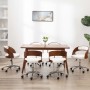 Swivel dining chairs 6 pcs curved wood white leather by , dining chairs - Ref: Foro24-3054913, Price: 746,05 €, Discount: %