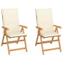 Garden chairs 2 units with cream cushions solid teak wood by , Garden chairs - Ref: Foro24-3062378, Price: 255,23 €, Discount: %