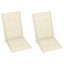 Sillas de jardín 2 uds con cojines crema madera maciza de teca de , Sillas de jardín - Ref: Foro24-3062378, Precio: 252,99 €,...