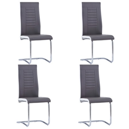 Cantilever dining chairs 4 units gray synthetic leather by , dining chairs - Ref: Foro24-281726, Price: 274,09 €, Discount: %