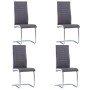 Cantilever dining chairs 4 units gray synthetic leather by , dining chairs - Ref: Foro24-281726, Price: 274,09 €, Discount: %