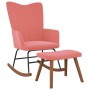 Rocking chair with pink velvet footrest by , Rocking chairs - Ref: Foro24-327758, Price: 140,95 €, Discount: %