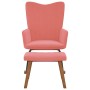 Silla mecedora con reposapiés terciopelo rosa de , Mecedoras - Ref: Foro24-327758, Precio: 140,99 €, Descuento: %