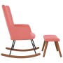 Rocking chair with pink velvet footrest by , Rocking chairs - Ref: Foro24-327758, Price: 140,95 €, Discount: %