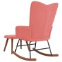 Silla mecedora con reposapiés terciopelo rosa de , Mecedoras - Ref: Foro24-327758, Precio: 140,99 €, Descuento: %