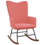 Silla mecedora con reposapiés terciopelo rosa de , Mecedoras - Ref: Foro24-327758, Precio: 140,99 €, Descuento: %