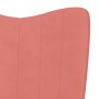 Silla mecedora con reposapiés terciopelo rosa de , Mecedoras - Ref: Foro24-327758, Precio: 140,99 €, Descuento: %