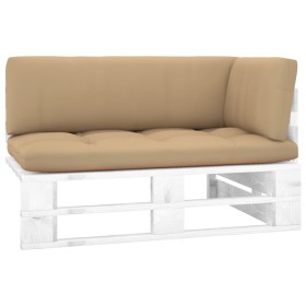 Eckgartensofa aus weiß imprägnierten Kiefernholzpaletten von , Modulare Sofas für den Außenbereich - Ref: Foro24-3066568, Pre...