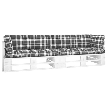 2-Sitzer-Palettensofa mit weiß imprägnierten Kiefernholzkissen von , Gartensets - Ref: Foro24-3066650, Preis: 250,07 €, Rabat...