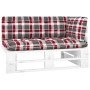 Eckgartensofa aus weiß imprägnierten Kiefernholzpaletten von , Modulare Sofas für den Außenbereich - Ref: Foro24-3066577, Pre...